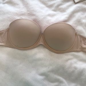 PINK strapless beige bra
